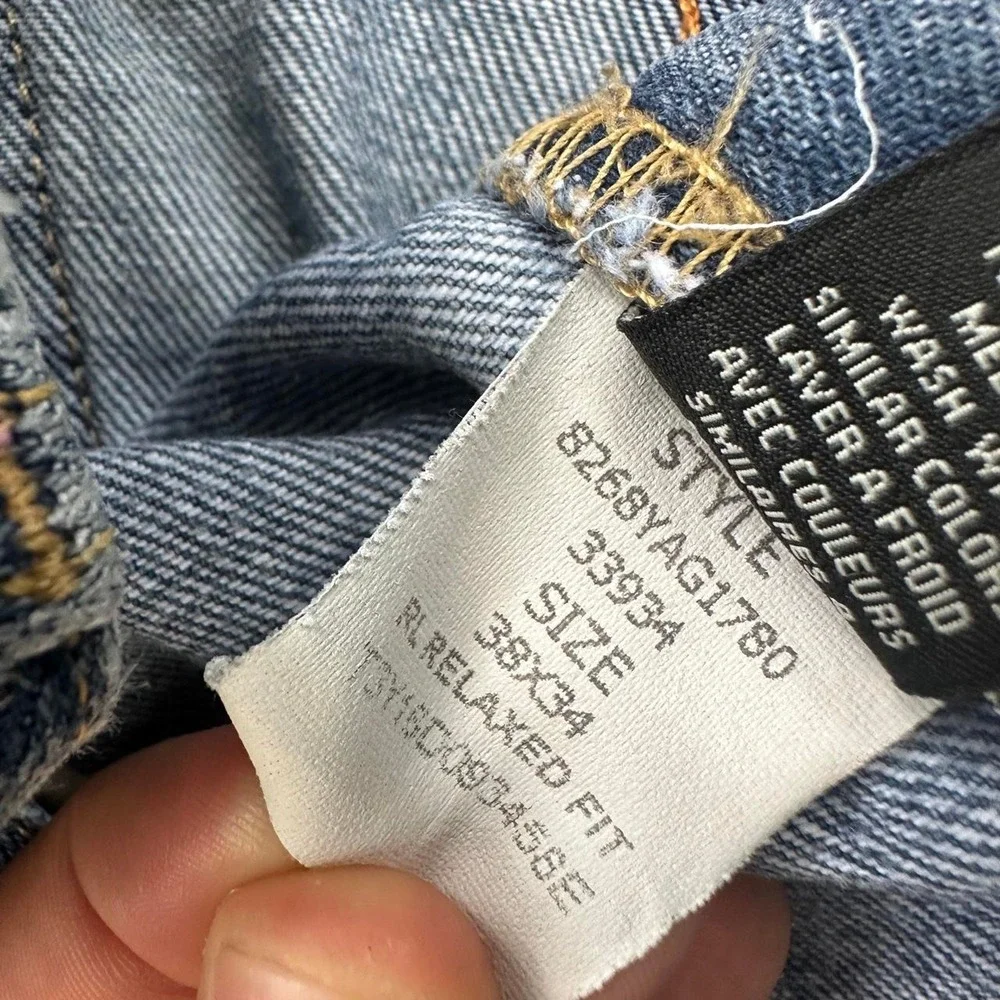 Ralph Lauren Faded Light Blue Relaxed Straight Leg Jeans Size 38x34